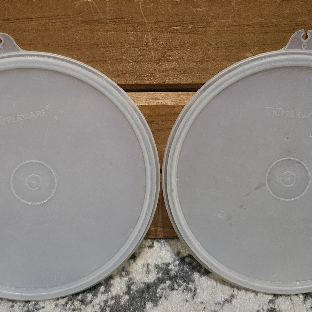 Lot‎ of 2 Clear Lids Tupperware Sheer C Replacement 227 Vintage